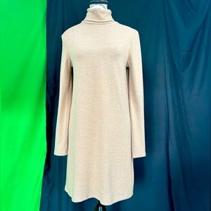 Super Cozy and Soft Zara Turtleneck Knit Sweater Dress in Camel Color. Size S.